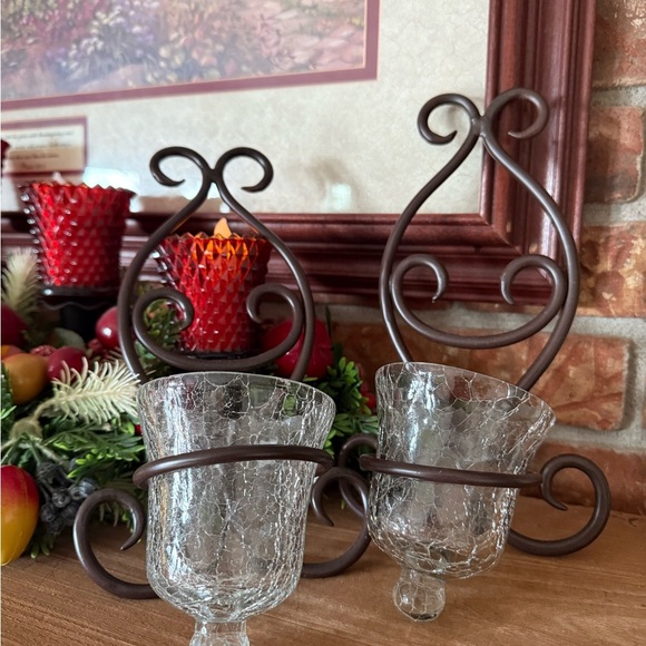 Vintage 1984 Elegant Brown Candle Sconce Holders - Picture 2 of 7